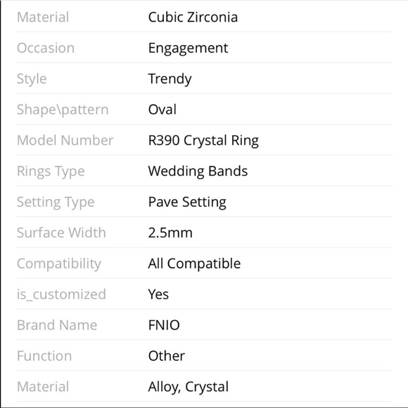 New Luxury Crystal zircon stone ring - Picture 6 of 6